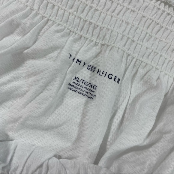 New Tommy Hilfiger Square Neck Smocked Shirt White Size XL - Picture 4 of 7